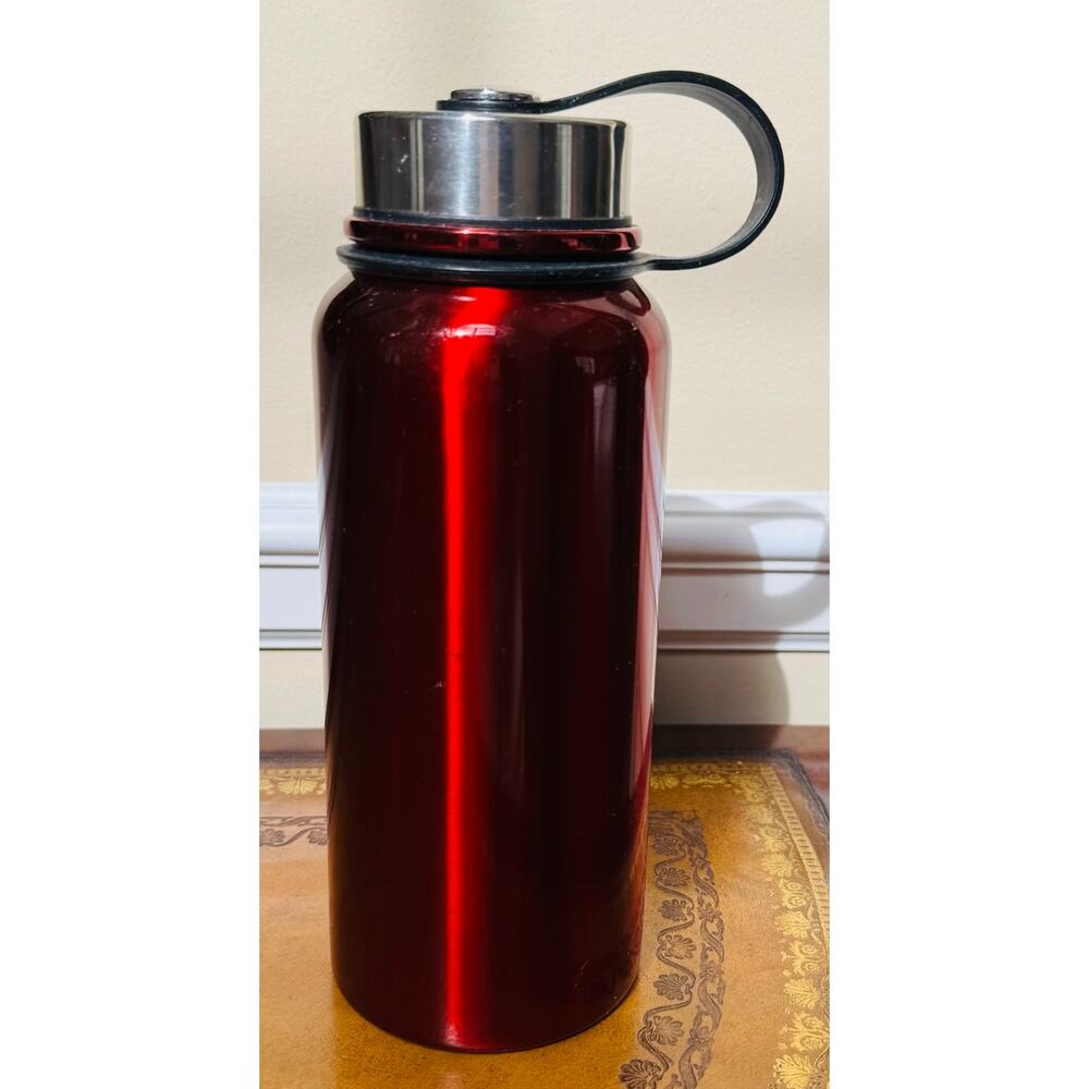 Raw Steel Stainless Steel Red Reusable Eco-Friendly BPA Free 32 oz Water Bottle